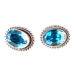 Stud earrings – cutted blue topaz gemstone